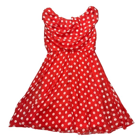 Ronni Nicole Red Polka Dot Dress Women’s Size 12 Vintage Style Pin Up Retro - Picture 12 of 13